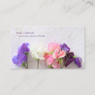 Fresh sweet peas calling card