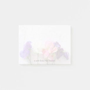 Fresh sweet peas fade post-it notes