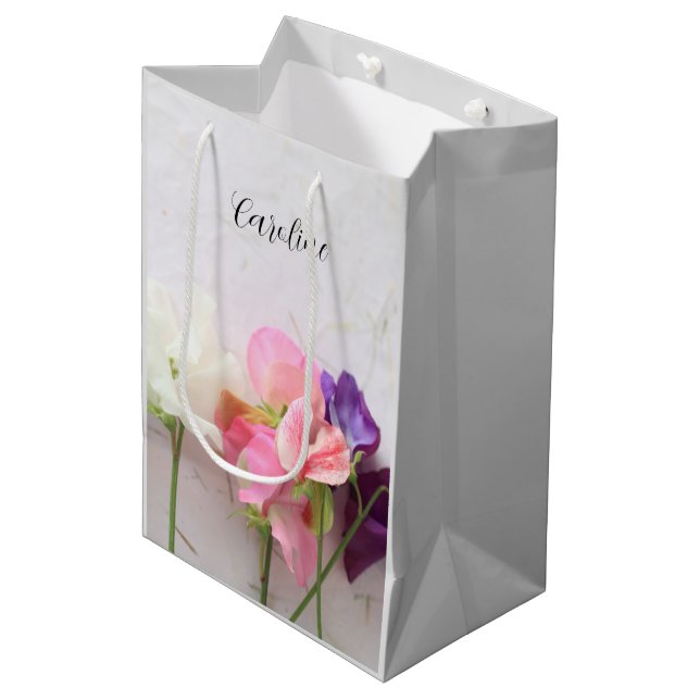 Fresh sweet peas medium gift bag (Front Angled)