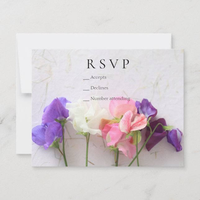 Fresh sweet peas rsvp card (Front)