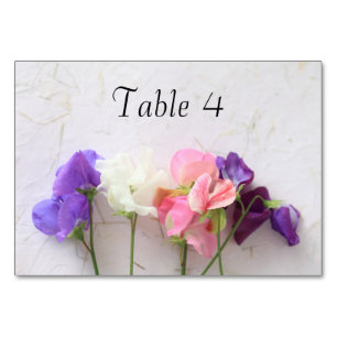 Fresh sweet peas table number