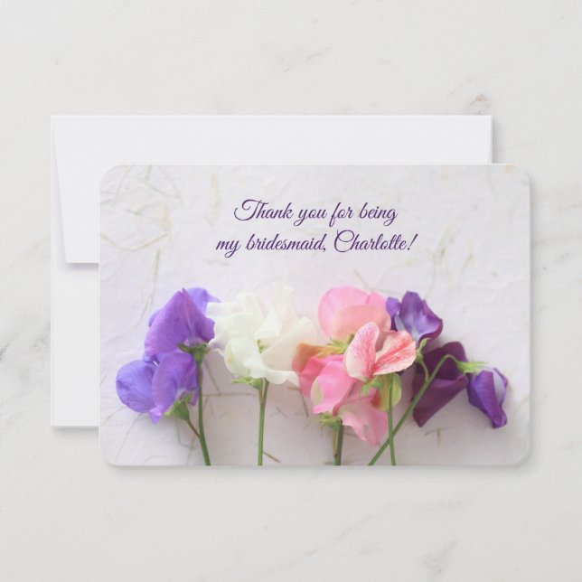 Fresh sweet peas thank you card (Front)