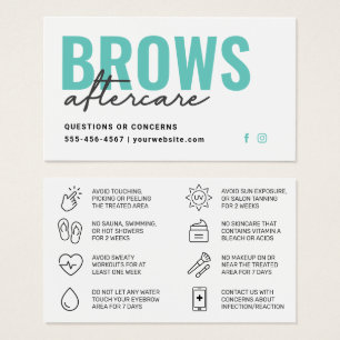 Fresh Teal Modern Brows Aftercare Guide