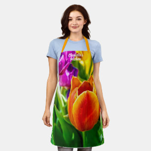 Fresh Tender Colourful Tulips Apron