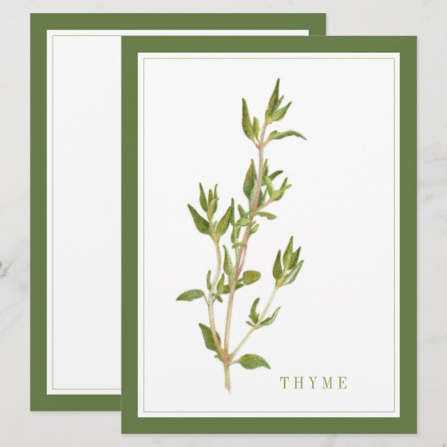 FRESH THYME 6.5x8.75 Flat Card / Green (Front/Back)