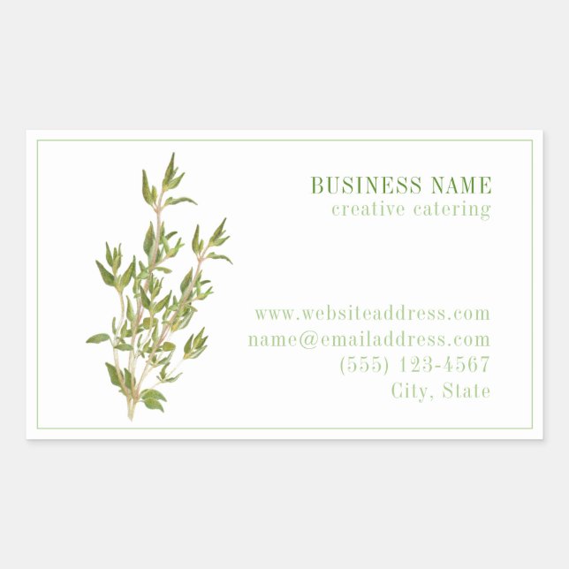 FRESH THYME Biz ID Rectangle Stickers (Front)