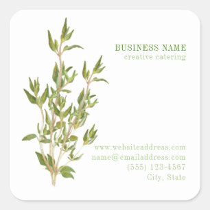 FRESH THYME Biz ID Small Square Stickers