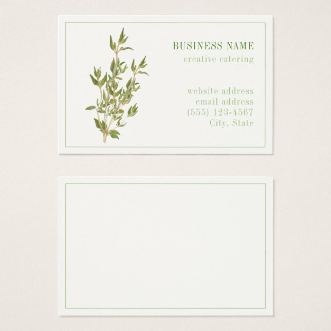 FRESH THYME Euro Business Card (Front & Back)
