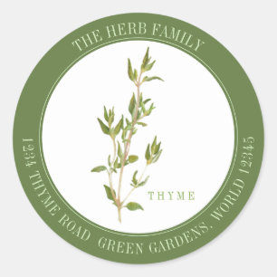 FRESH THYME Large Round Envelope Seals - Green