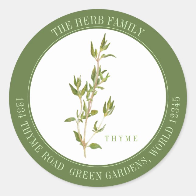 FRESH THYME Large Round Envelope Seals - Green (Front)