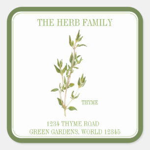 FRESH THYME Large Square Envelope Seals - Green