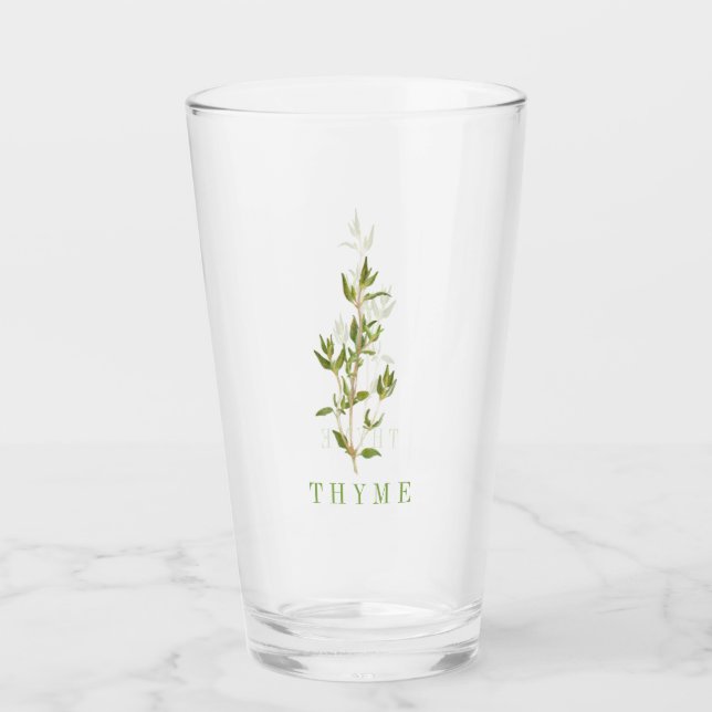 FRESH THYME Pint Drinking Glass (Front)