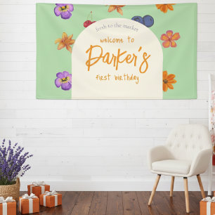 Fresh to the Market First Birthday Theme – Floral Banner