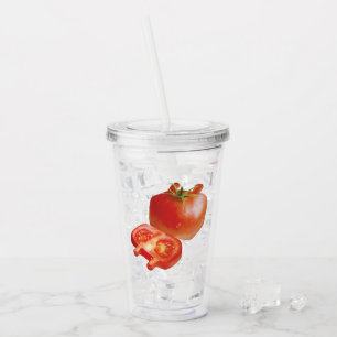 Fresh Tomato Pattern: Juicy Red Kitchen Art Acrylic Tumbler