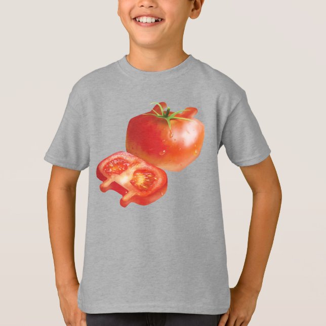 Fresh Tomato Pattern: Juicy Red Kitchen Art T-Shirt (Front)