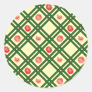 Fresh Tomatoes Gardener Pattern Classic Round Sticker