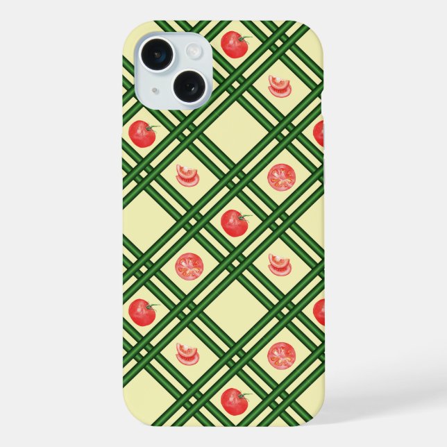 Fresh Tomatoes Gardener Pattern iPhone Case (Back)