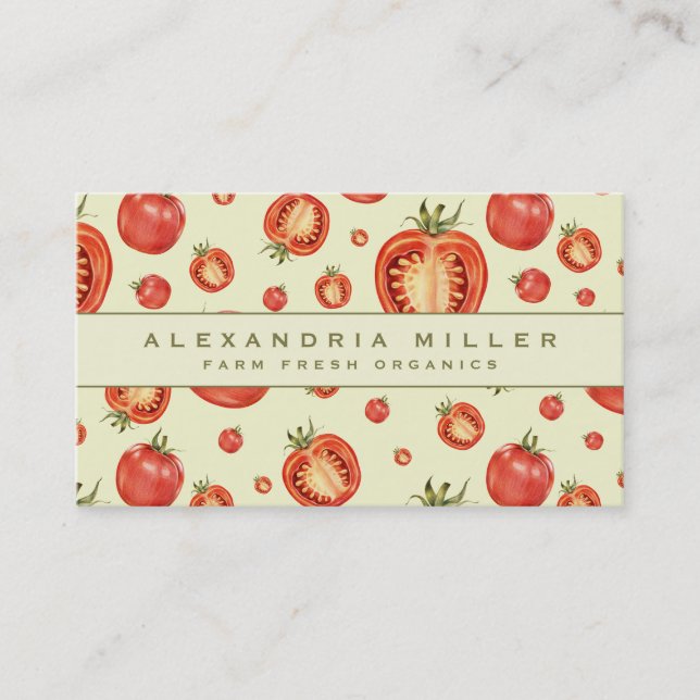 Fresh Tomatoes | Organic | Chef | Nutritionist Business Card (Front)