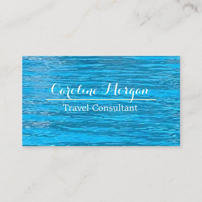 Fresh Travel Agent Design Simple Sea Photo Business Card (Front)