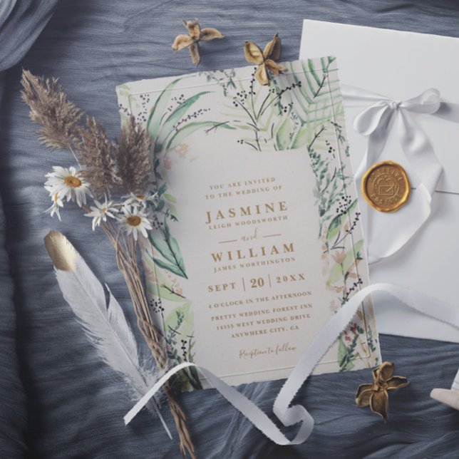 Fresh Tropical Destination Elegant Modern Wedding Invitation (Creator Uploaded)