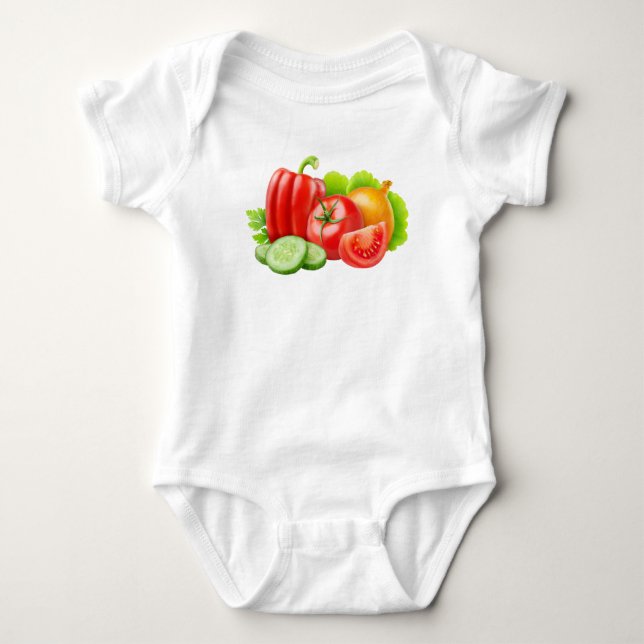 Fresh vegetables baby bodysuit (Front)