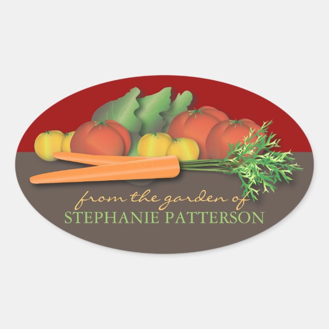 Fresh Vegetables From the Garden Label Sticker (Front)