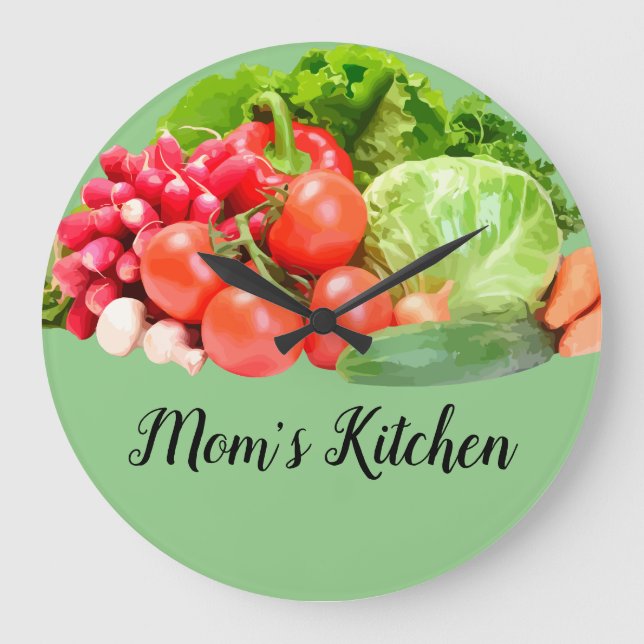 Fresh Vegetables Kitchen Clock For Mom (Front)