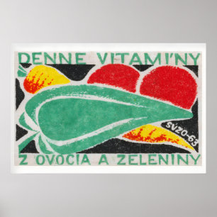 Fresh Vegetables - Matchbox Print - Czech Wall Art