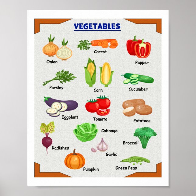 Fresh Vegetables Poster (Front)