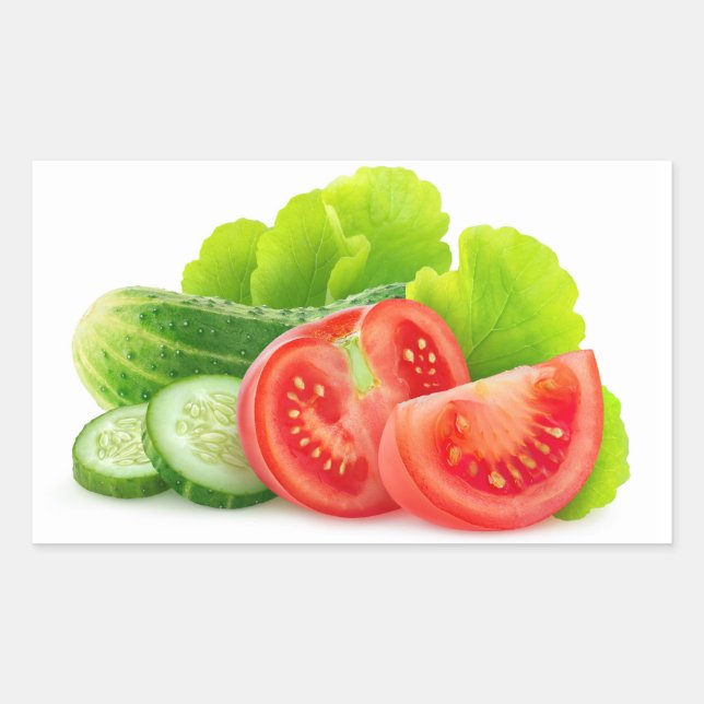 Fresh vegetables rectangular sticker (Front)