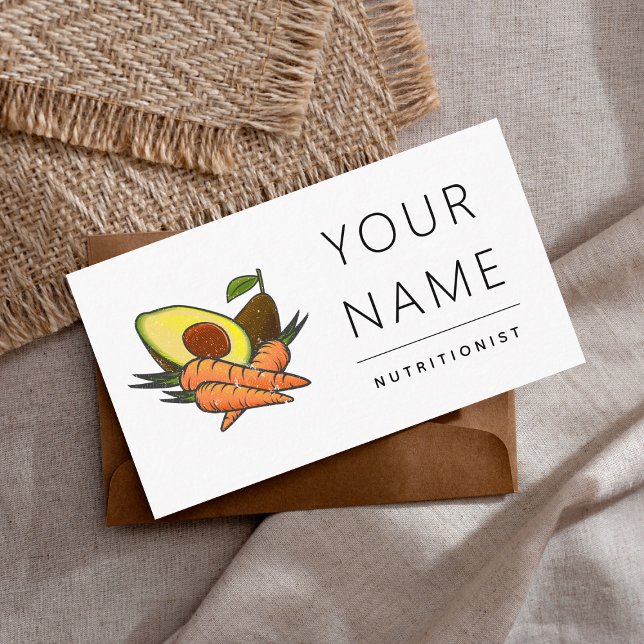 Fresh Veggies & Fruit Vegetables Nutritionist Diet Business Card (Creator Uploaded)