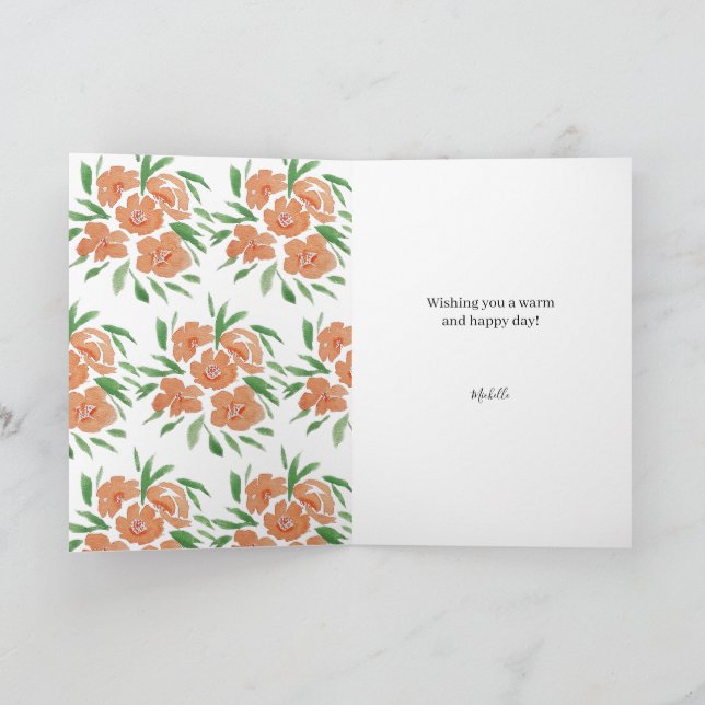 Fresh Vibrant Floral Watercolor Pattern Card (Inside)
