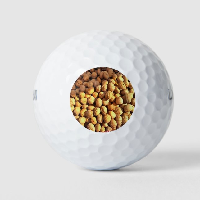 Fresh Walnuts Hyperrealistic Painting Golf Balls (Front)