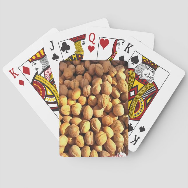 Fresh Walnuts Hyperrealistic Painting Playing Cards (Back)