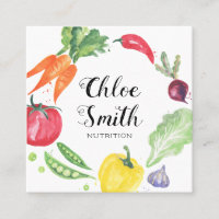 Fresh Watercolor Vegetables Business Card