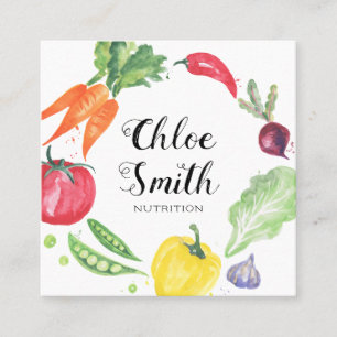 Fresh Watercolor Vegetables Business Card