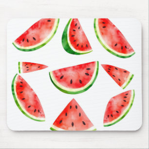Fresh Watercolor Watermelon on White Background  Mouse Pad