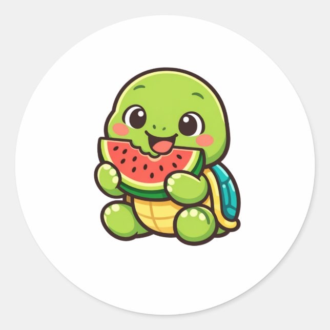Fresh Watermelon Bite Classic Round Sticker (Front)