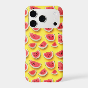 Fresh Watermelon Slices Pattern on Yellow