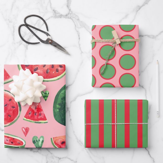 Fresh Watermelon Wrapping Paper Sheet Set (Front)