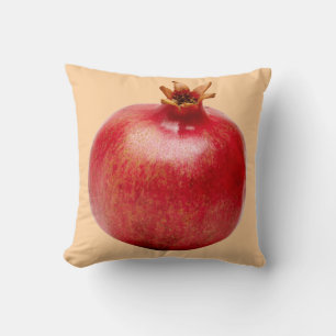Fresh Whole Red Pomegranate Fruit Healthy Food Art Cushion