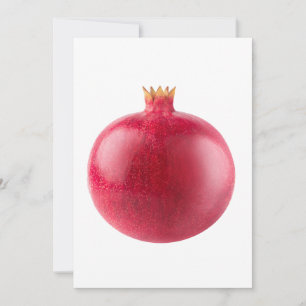 Fresh Whole Red Pomegranate Fruit Healthy Food Art Invitation