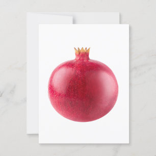 Fresh Whole Red Pomegranate Fruit Healthy Food Art Postcard