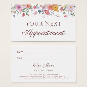 Fresh wildflowers appointment card