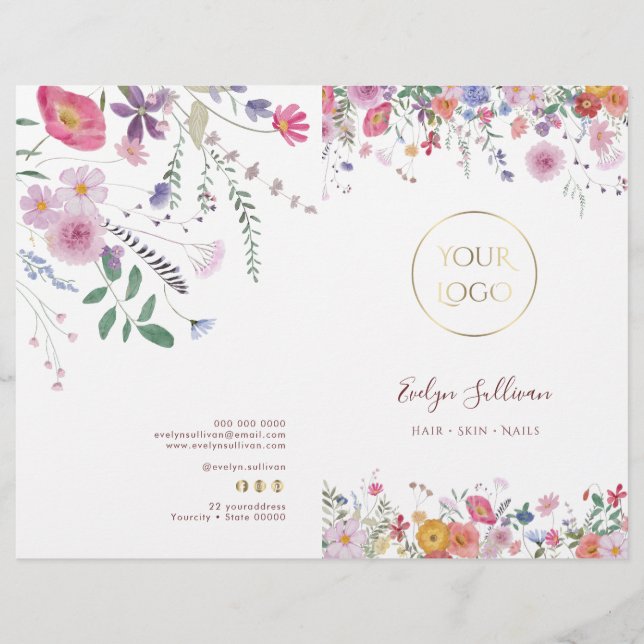 Fresh wildflowers service menu brochure (Front)