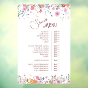 Fresh Wildflowers Services Menu
