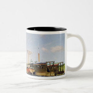 Fresh Wind on the Volga, 1895 Two-Tone Coffee Mug