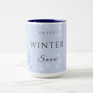 Fresh Winter Joy with Snow and Snowman Mug