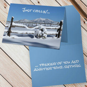 Fresh Winter Snow Photo Thinking of You Custom Card