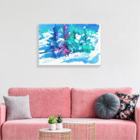 Fresh Winter Trees Painting / Artist Larry Lerew